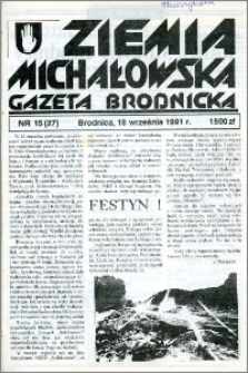 Ziemia Michałowska : Gazeta Brodnicka R. 1991, Nr 15 (27)