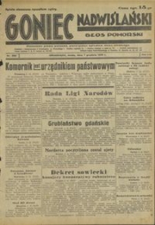 Goniec Nadwiślański : Głos Pomorski : niezależne pismo poranne poświęcone sprawo stanu średniego : 1932.12.07, R. 8 nr 282