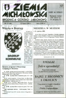 Ziemia Michałowska : Brodnica-Górzno-Jabłonowo R. 1992, Nr 13 (46)
