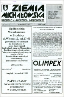 Ziemia Michałowska : Brodnica-Górzno-Jabłonowo R. 1993, Nr 18 (75)