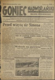 Goniec Nadwiślański : Głos Pomorski : niezależne pismo poranne poświęcone sprawom stanu średniego : 1935.02.28, R. 11 nr 49