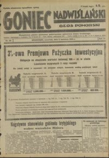 Goniec Nadwiślański : Głos Pomorski : niezależne pismo poranne poświęcone sprawom stanu średniego : 1935.04.11. R. 11, nr 85