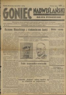 Goniec Nadwiślański : Głos Pomorski : niezależne pismo poranne poświęcone sprawom stanu średniego : 1935.04.24, R. 11 nr 95