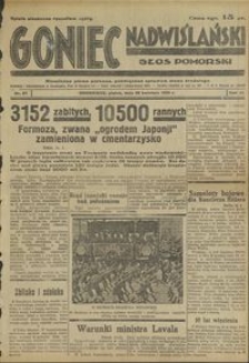 Goniec Nadwiślański : Głos Pomorski : niezależne pismo poranne poświęcone sprawom stanu średniego : 1935.04.26, R. 11 nr 97