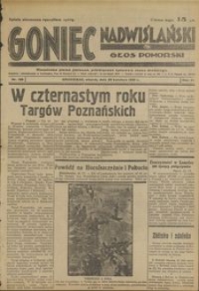 Goniec Nadwiślański : Głos Pomorski : niezależne pismo poranne poświęcone sprawom stanu średniego : 1935.04.30, R. 11 nr 100