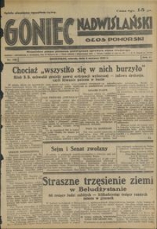 Goniec Nadwiślański : Głos Pomorski : niezalezne pismo poranne poświęcone sprawom stanu średniego : 1935.06.04, R. 11 nr 128