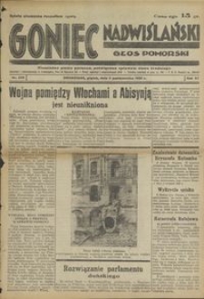 Goniec Nadwiślański : Głos Pomorski : niezależne pismo poranne poświęcone sprawom stanu średniego : 1935.10.04, R. 11 nr 229