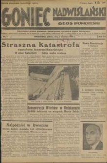 Goniec Nadwiślański : Głos Pomorski : niezależne pismo poranne poświęcone sprawom stanu średniego :1936.01.04, R. 12 nr 3