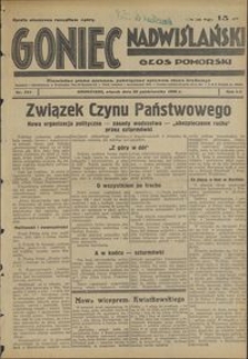 Goniec Nadwiślański : Głos Pomorski : niezależne pismo poranne poświęcone sprawom stanu średniego :1936.10.20, R. 12 nr 244