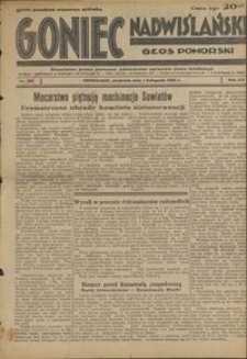 Goniec Nadwiślański : Głos Pomorski : niezależne pismo poranne poświęcone sprawom stanu średniego : 1936.11.01, R. 12 nr 255