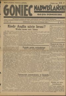 Goniec Nadwiślański : Głos Pomorski : niezależne pismo poranne poświęcone sprawom stanu średniego : 1936.11.24, R. 12 nr 274