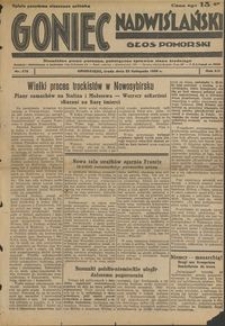 Goniec Nadwiślański : Głos Pomorski : niezależne pismo poranne poświęcone sprawom stanu średniego : 1936.11.25, R. 12 nr 275