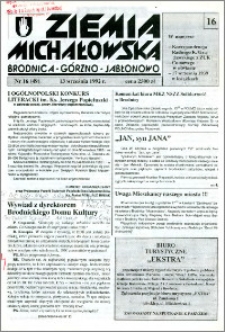 Ziemia Michałowska : Brodnica-Górzno-Jabłonowo R. 1992, Nr 16 (49)