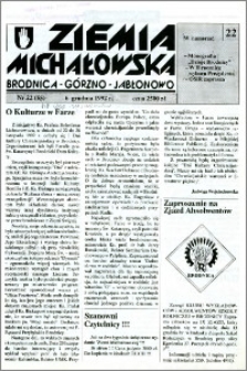 Ziemia Michałowska : Brodnica-Górzno-Jabłonowo R. 1992, Nr 22 (55)