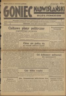 Goniec Nadwiślański : Głos Pomorski : niezależne pismo poranne poświęcone sprawom stanu średniego : 1938.01.08, R. 14 nr 5