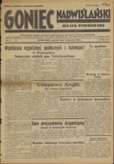 Goniec Nadwiślański : Głos Pomorski : niezależne pismo poranne poświęcone sprawom stanu średniego : 1938.01.13, R. 14 nr 9