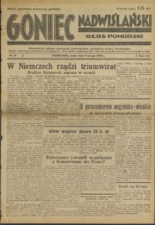 Goniec Nadwiślański : Głos Pomorski : niezależne pismo poranne poświęcone sprawom stanu średniego : 1938.02.09, R. 14 nr 31