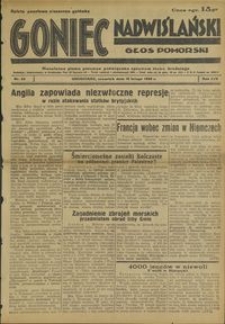 Goniec Nadwiślański : Głos Pomorski : niezależne pismo poranne poświęcone sprawom stanu średniego : 1938.02.10, R. 14 nr 32