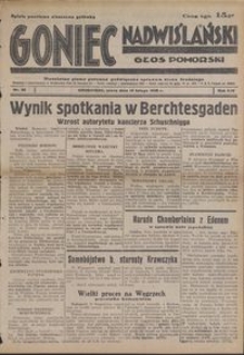 Goniec Nadwiślański : Głos Pomorski : niezależne pismo poranne poświęcone sprawom stanu średniego : 1938.02.16, R. 14 nr 38