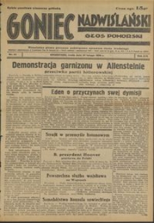 Goniec Nadwiślański : Głos Pomorski : niezależne pismo poranne poświęcone sprawom stanu średniego : 1938.02.23, R. 14 nr 44