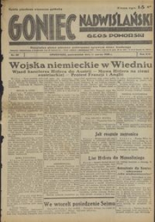 Goniec Nadwiślański : Głos Pomorski : niezależne pismo poranne poświęcone sprawom stanu średniego : 1938.03.14, R. 14 nr 60
