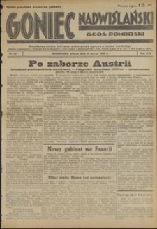 Goniec Nadwiślański : Głos Pomorski : niezależne pismo poranne poświęcone sprawom stanu średniego : 1938.03.15, R. 14 nr 61