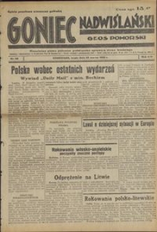 Goniec Nadwiślański : Głos Pomorski : niezależne pismo poranne poświęcone sprawom stanu średniego : 1938.03.23, R. 14 nr 68