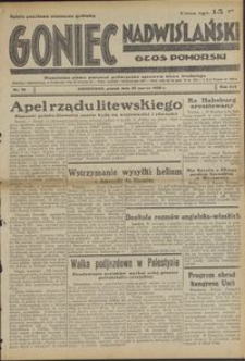 Goniec Nadwiślański : Głos Pomorski : niezaeżne pismo poranne poświęcone sprawom stanu średniego : 1938.03.25, R. 14 nr 70