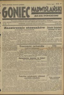 Goniec Nadwiślański : Głos Pomorski : niezależne pismo poranne poświęcone sprawom stanu średniego : 1938.04.11 R. 14 nr 84