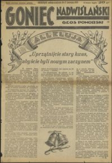 Goniec Nadwiślański : Głos Pomorski : niezależne pismo poranne poświęcone sprawom stanu średniego : 1938.04.16/17 R. 14 nr 89
