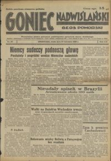 Goniec Nadwiślański : Głos Pomorski : niezależne pismo poranne poświęcone sprawom stanu średniego : 1938.04.27 R. 14 nr 97