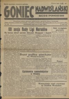 Goniec Nadwiślański : Głos Pomorski : niezależne pismo poranne poświęcone sprawom stanu średniego : 1938.05.11 R. 14 nr 108