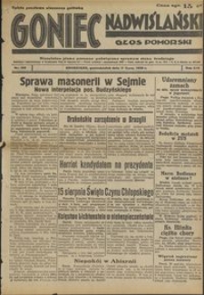Goniec Nadwiślański : Głos Pomorski : niezależne pismo poranne poświęcone sprawom stanu średniego : 1938.07.11. R. 14, nr 156