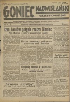 Goniec Nadwiślański : Głos Pomorski : niezależne pismo poranne poświęcone sprawom stanu średniego : 1938.07.30/31. R. 14, nr 173