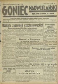 Goniec Nadwiślański : Głos Pomorski : niezależne pismo poranne poświęcone sprawom stanu średniego : 1938.08.02. R. 14, nr 175