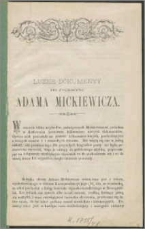 Luźne dokumenty do życiorysu Adama Mickiewicza