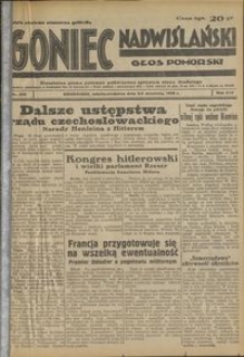 Goniec Nadwiślański : Głos Pomorski : niezależne pismo poranne poświęcone sprawom stanu średniego : 1938.09.3/4, R. 14 nr 202