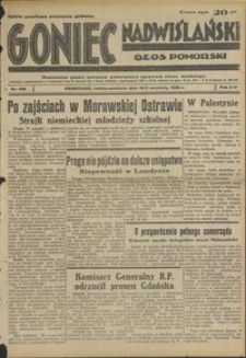 Goniec Nadwiślański : Głos Pomorski : niezależne pismo poranne poświęcone sprawom stanu średniego : 1938.09.10/11, R. 14 nr 208