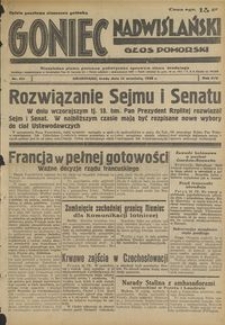 Goniec Nadwiślański : Głos Pomorski : niezależne pismo poranne poświęcone sprawom stanu średniego : 1938.09.14, R. 14 nr 211