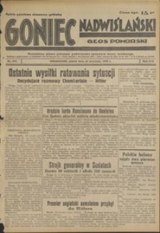 Goniec Nadwiślański : Głos Pomorski : niezależne pismo poranne poświęcone sprawom stanu średniego : 1938.09.16, R. 14 nr 213
