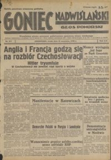 Goniec Nadwiślański : Głos Pomorski : niezależne pismo poranne poświęcone sprawom stanu średniego : 1938.09.21, R. 14 nr 217