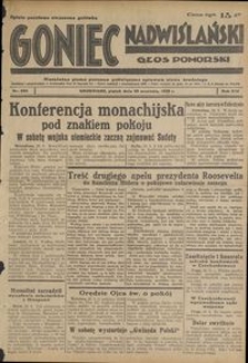 Goniec Nadwiślański : Głos Pomorski : niezależne pismo poranne poświęcone sprawom stanu średniego : 1938.09.30, R. 14 nr 225