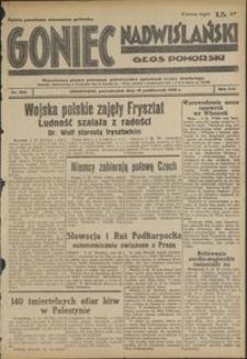 Goniec Nadwiślański : Głos Pomorski : niezależne pismo poranne poświęcone sprawom stanu średniego : 1938.10.10, R. 14 nr 233