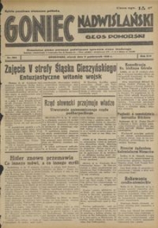 Goniec Nadwiślański : Głos Pomorski : niezależne pismo poranne poświęcone sprawom stanu średniego : 1938.10.11, R. 14 nr 234