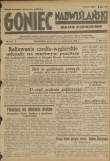 Goniec Nadwiślański : Głos Pomorski : niezależne pismo poranne poświęcone sprawom stanu średniego : 1938.10.14, R. 14 nr 237