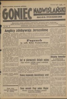 Goniec Nadwiślański : Głos Pomorski : niezależne pismo poranne poświęcone sprawom stanu średniego : 1938.10.21, R. 14 nr 243