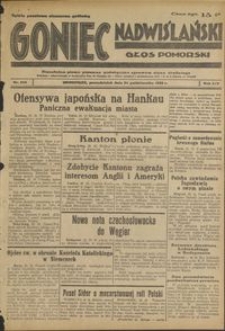 Goniec Nadwiślański : Głos Pomorski : niezależne pismo poranne poświęcone sprawom stanu średniego : 1938.10.24, R. 14 nr 245