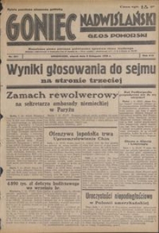 Goniec Nadwiślański : Głos Pomorski : niezależne pismo poranne poświęcone sprawom stanu średniego : 1938.11.08, R. 14 nr 257