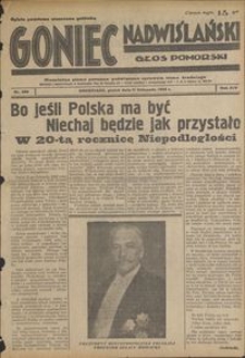 Goniec Nadwiślański : Głos Pomorski : niezależne pismo poranne poświęcone sprawom stanu średniego : 1938.11.11, R. 14 nr 260