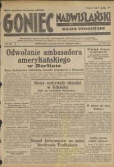 Goniec Nadwiślański : Głos Pomorski : niezależne pismo poranne poświęcone sprawom stanu średniego : 1938.11.17, R. 14 nr 265
